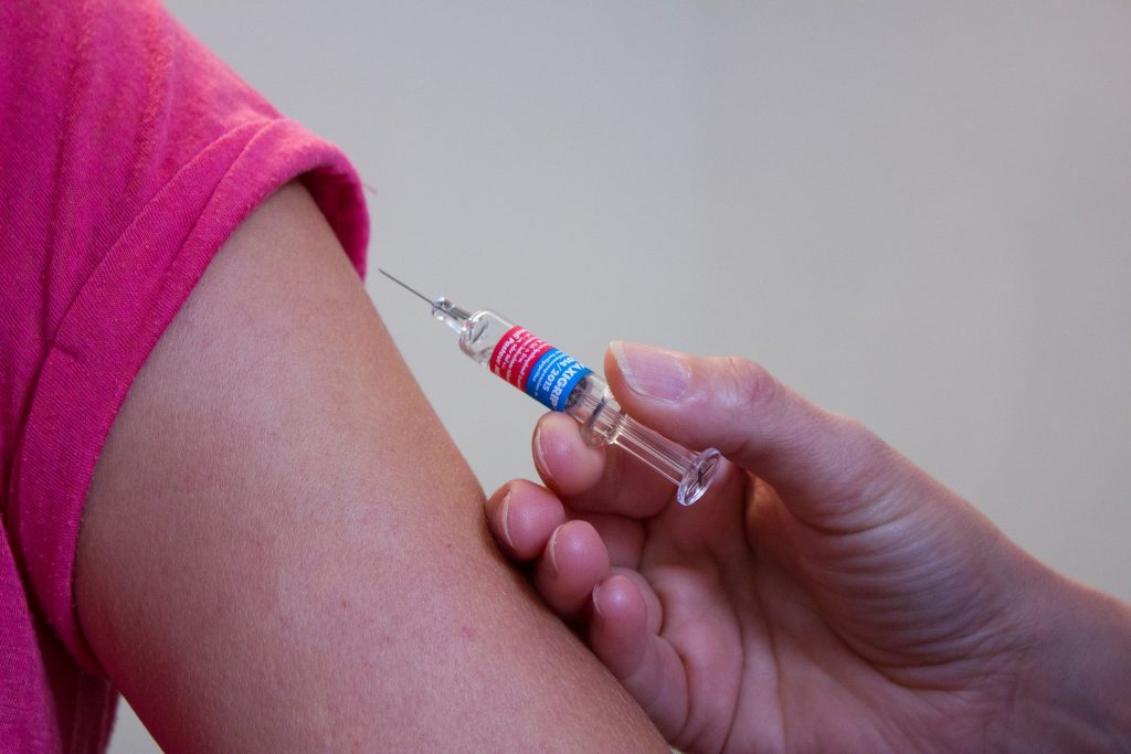 child getting a vaccine